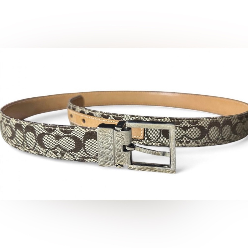 Y2K Vintage Coach Women’s Brown signature canvas Belt